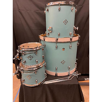 Dixon Used Dixon 4 piece Cornerstone Maple Quetzal Blue Drum Kit