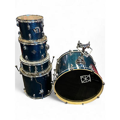 Used Dixon 5 Piece SPARK OCEAN BLUE SPARKLE Drum Kit