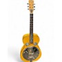 Used Dobro Dobro Hound Dog Deluxe Round Neck Acoustic-Electric with Pic Vintage Natural Resonator Guitar Vintage Natural