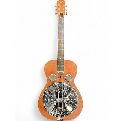 Used Dobro Hound Dog Deluxe Round Neck Antique Natural Resonator Guitar