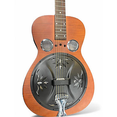 Used Dobro Hound Dog Deluxe Round Neck NATURAL DARK Resonator Guitar