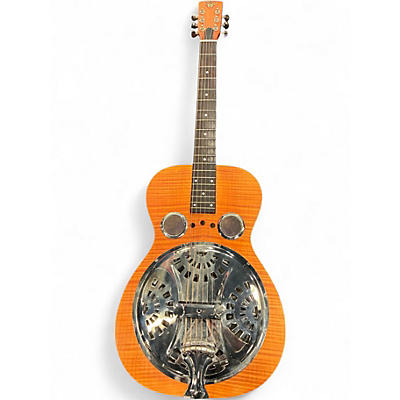 Used Dobro Hound Dog Deluxe Round Neck Vintage Brown Resonator Guitar