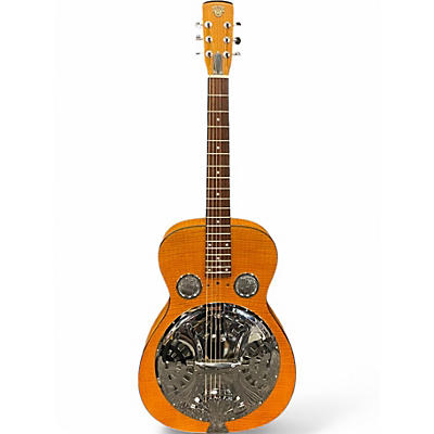 Used Dobro Hound Dog Deluxe Round Neck Vintage Natural Resonator Guitar