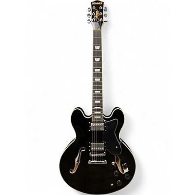 Used Donner DJP-1000 Black Hollow Body Electric Guitar
