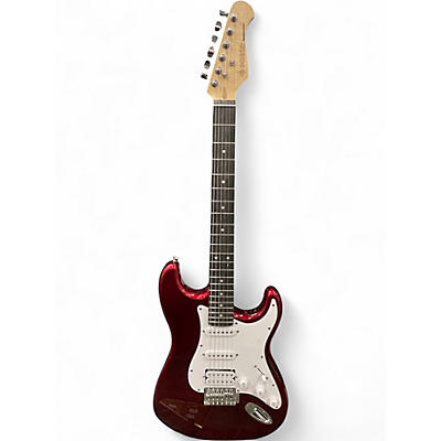 Used Donner DST100R Candy Apple Red Solid Body Electric Guitar