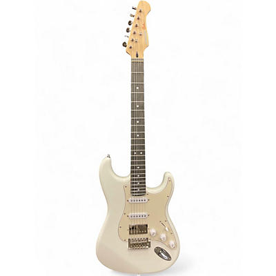 Used Donner SEEKER DESIGNER SERIES WHITE Solid Body Electric Guitar