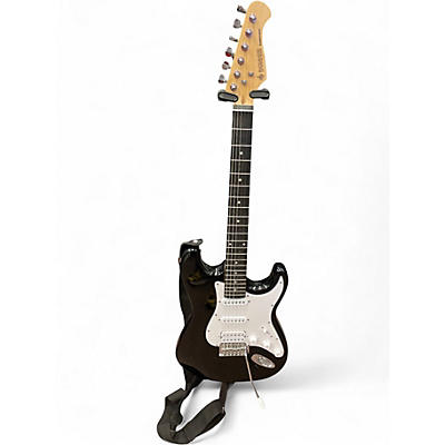 Used Donner Standard S Style  Black Solid Body Electric Guitar