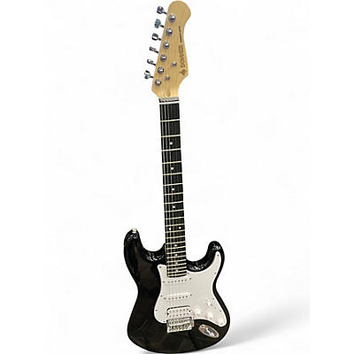 Used Donner Standard Series Black Solid Body Electric Guitar