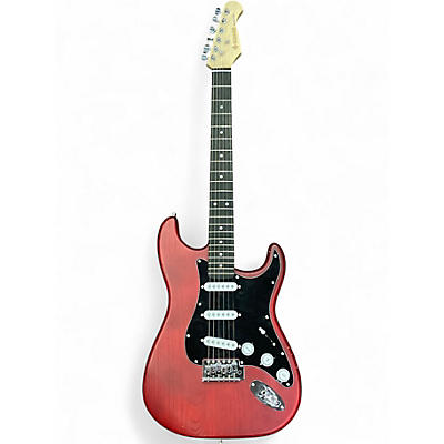 Used Donner Standard Series Strat Red Stain Solid Body Electric Guitar