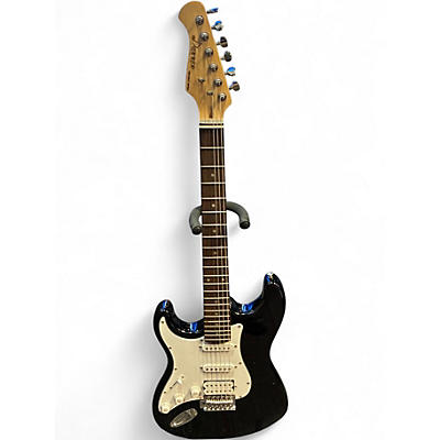 Used Donner Standard Series Stratocaster Copy Left Handed Black Solid Body Electric Guitar