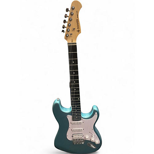 Used Donner Stratocaster HSS Metallic Aqua Marine Solid Body Electric Guitar Metallic Aqua Marine