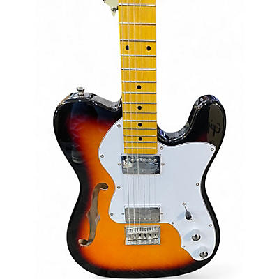 Used Donner designer series 2 Tone Sunburst Hollow Body Electric Guitar