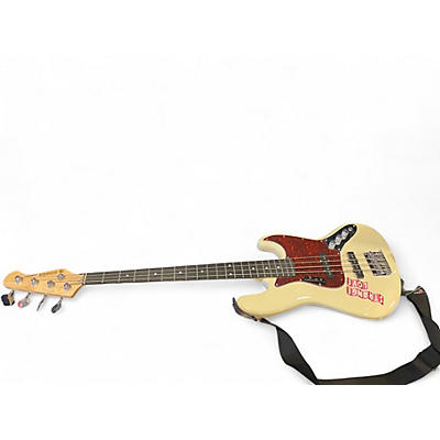 Used Donner standard bass WHITE Electric Bass Guitar