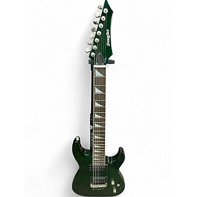 Used Douglas 7 string Green Solid Body Electric Guitar