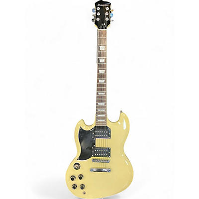 Used Douglas DOUBLE CUT LEFT HANDED Antique White Solid Body Electric Guitar