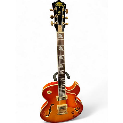 Used Dreambow DH-554 Cherry Sunburst Hollow Body Electric Guitar Cherry Sunburst