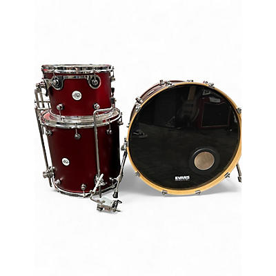 Used Drum Work 3 Piece DESIGN 3 PC SHELLS  CRIMSON RED SATIN Drum Kit