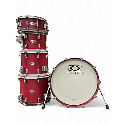 Used DrumCraft 5 Piece Custom Satin Red Drum Kit