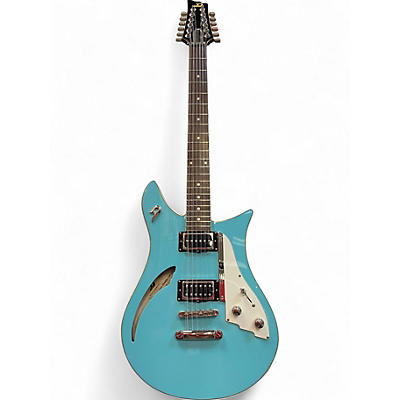 Used Duesenberg Double Cat 12 Catalina Blue Hollow Body Electric Guitar