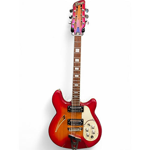 Used ENCORE Semi Hollow Cherry Sunburst Hollow Body Electric Guitar Cherry Sunburst