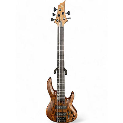 ESP Used ESP B1005 5 String Walnut Electric Bass Guitar