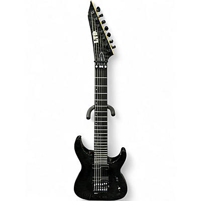 Used ESP BUZ-7 Floyd Rose Upgrade plus white titanium TRANS BLACK Solid Body Electric Guitar
