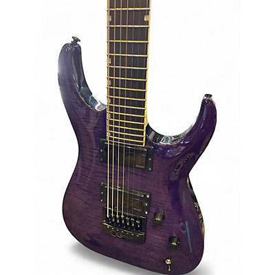Used ESP Brian "Head" Welch SH7ET Evertune 7 String See Thru Purple Solid Body Electric Guitar
