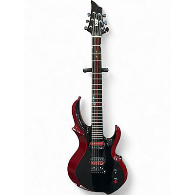 Used ESP CUSTOM BLACK AND RED Solid Body Electric Guitar