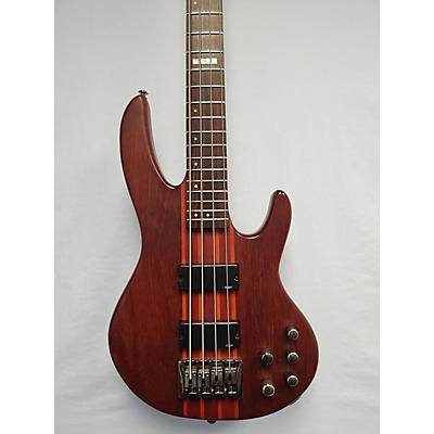 ESP Used ESP D-4 Natural Satin Red Electric Bass Guitar