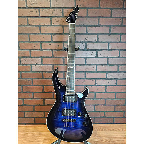 ESP Used ESP E-II Horizon 3 Trans Blue Solid Body Electric Guitar Trans Blue