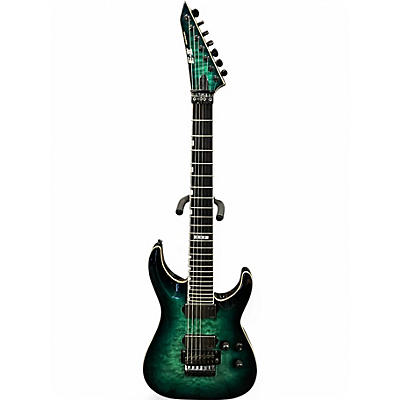 Used ESP E-II Horizon FR-7 7-String with Floyd Rose Turquoise Burst Solid Body Electric Guitar