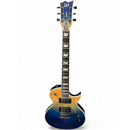 Used ESP EC1000 Deluxe Blue Natural Fade Solid Body Electric Guitar Blue Natural Fade