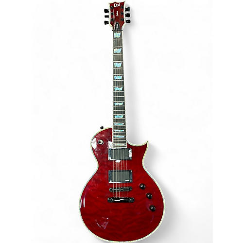 ESP Used ESP EC1000 Deluxe Crimson Red Burst Solid Body Electric Guitar Crimson Red Burst