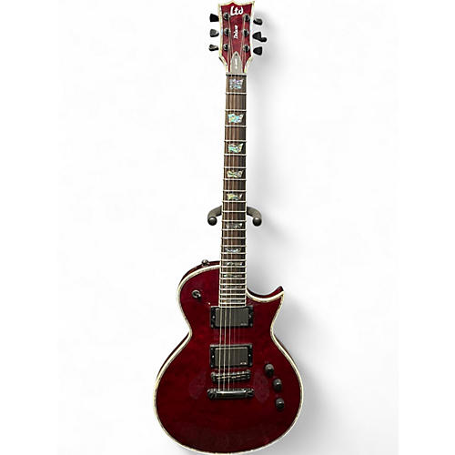 Used ESP EC1000 Deluxe See Thru Black Cherry Solid Body Electric Guitar See Thru Black Cherry