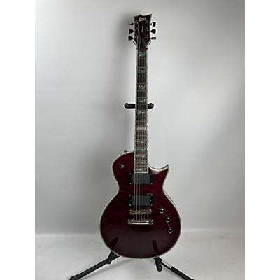 ESP Used ESP EC1000 Deluxe See Thru Cherry Solid Body Electric Guitar