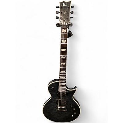 Used ESP EC1000 Deluxe Trans Black Solid Body Electric Guitar