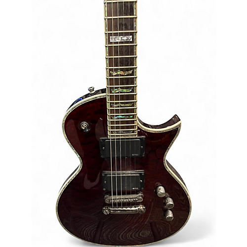 Used ESP EC1000 Deluxe Trans Red Solid Body Electric Guitar Trans Red
