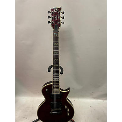 ESP Used ESP EC1000QM Black Cherry Solid Body Electric Guitar