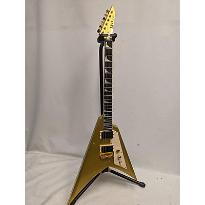 Used ESP ESP LTD KH-V Kirk Hammett Signature Metallic Gold Solid Body Electric Guitar