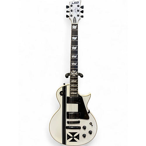Used ESP James Hetfield Iron Cross White Solid Body Electric Guitar White