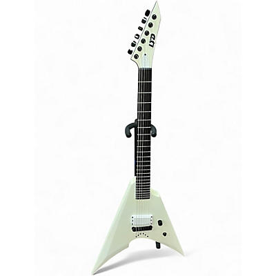 Used ESP LTD Arrow NT Arctic Metal Snow White Satin Solid Body Electric Guitar