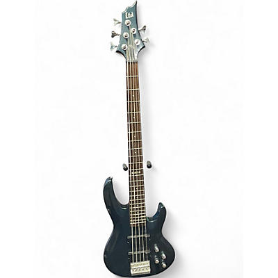 Used ESP LTD B105 5 String Blue Graphite Electric Bass Guitar