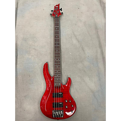 ESP Used ESP LTD B204 Crimson Red Trans Electric Bass Guitar