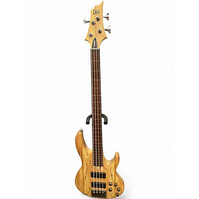 Used ESP LTD B204 Fretless Natural Electric Bass Guitar