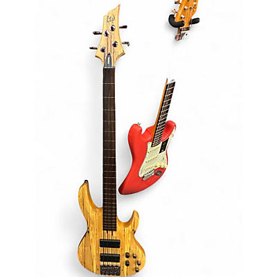Used ESP LTD B204 Fretless Spalted Maple Electric Bass Guitar