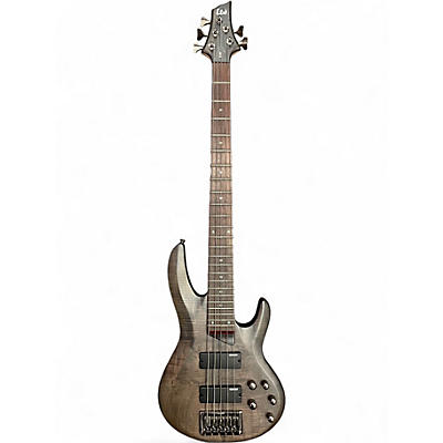 Used ESP LTD B205SM 5 String Trans Black Electric Bass Guitar