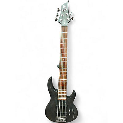 Used ESP LTD B206 6 String Trans Black Electric Bass Guitar