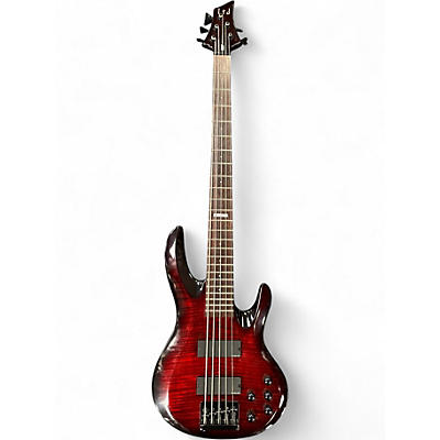 Used ESP LTD B305FM 5 String Red Electric Bass Guitar