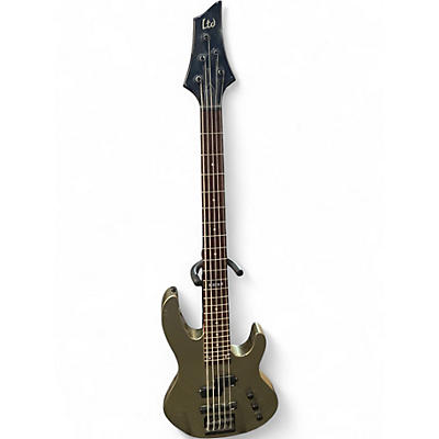 Used ESP LTD B55 5 String Aztec Gold Electric Bass Guitar