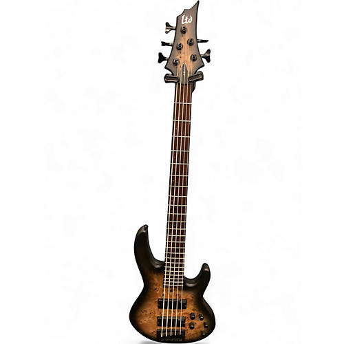 Used ESP LTD D5 5 String NATURAL BURST Electric Bass Guitar NATURAL BURST